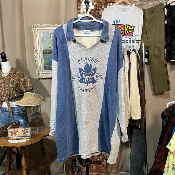 authentic leaf sport Other - ULTRA RARE VTG Toronto Maple Leafs Circa 1931 Classic Blue and Gray Sweater